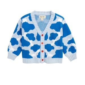 Open Edit Babies' Cloud Camo Cardigan In Blue Olympus Cloud Camo